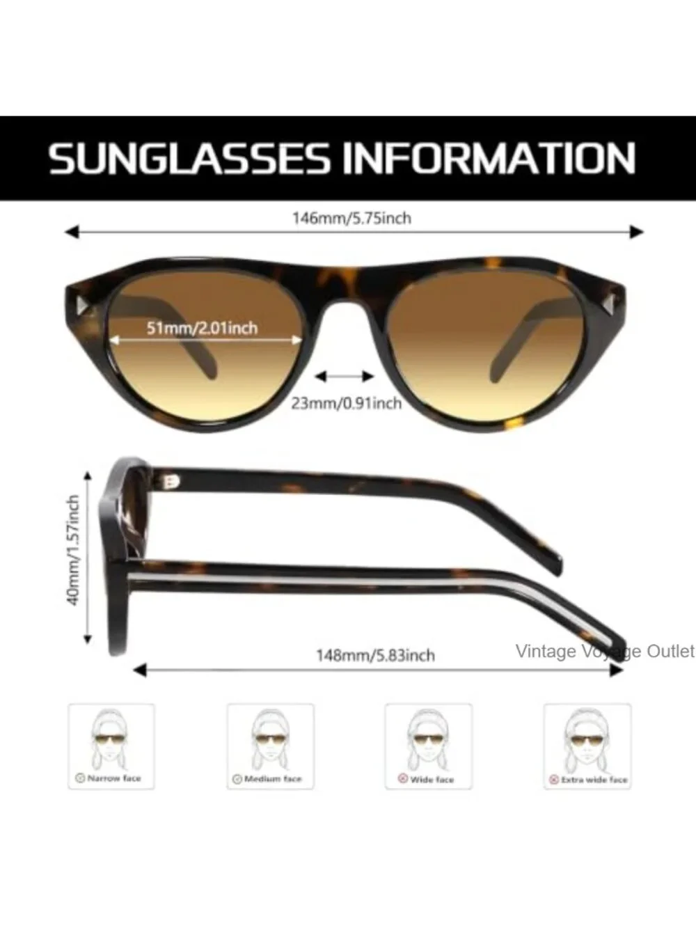 Retro Cat Eye Oval Sunglasses Women Men UV400 Protection Lightweight Travel